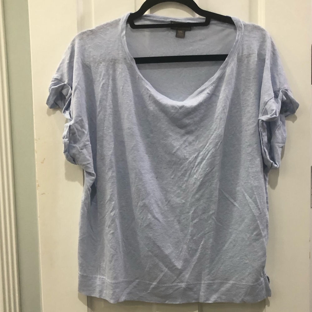 J CREW POINT SUR LINEN ROLLED SLEEVE T SHIRT